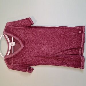Pink Victorias Secret Maroon Light Weight Short Sleeve Shirt Size Xs